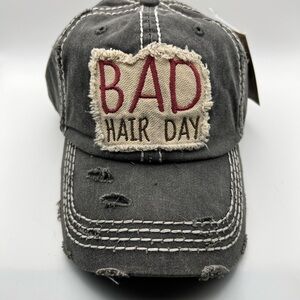 Distressed Gray 'Bad Hair Day' Cap